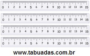 4 Réguas de 15 cm