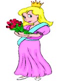 Princesa Com Buquê de Rosas
