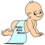 Bebê Desejando Feliz Ano Novo